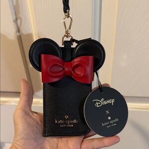 Kate Spade Disney Minnie Mouse 3D Lanyard Wallet with Removable Strap NWT